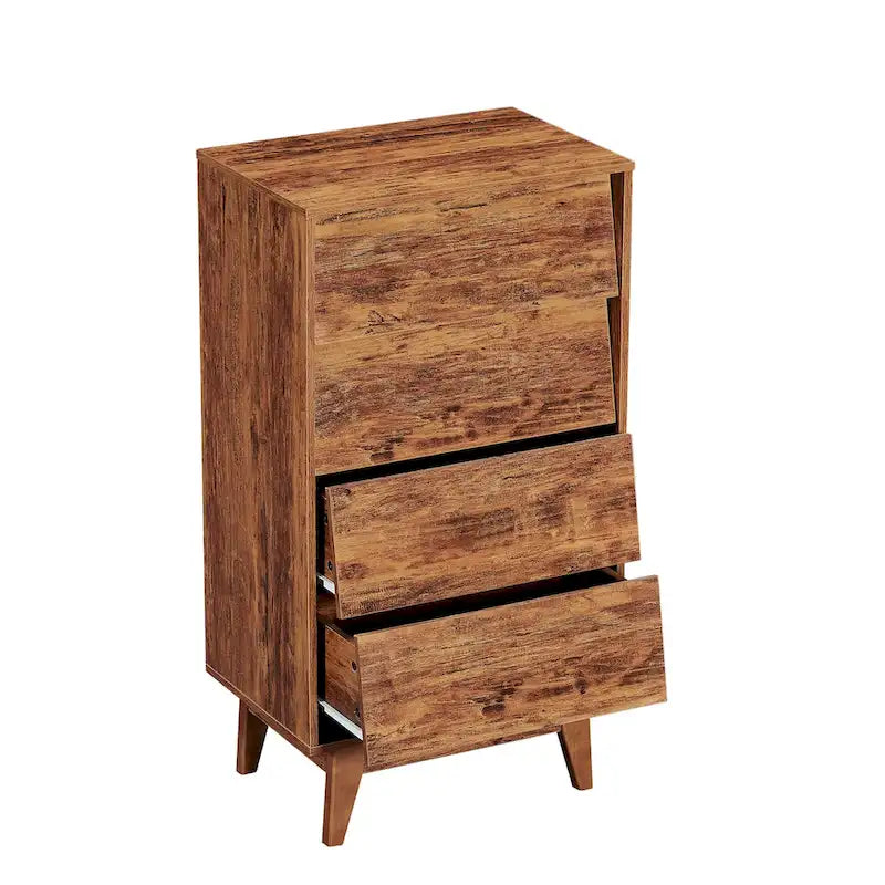 Commode double à 4 tiroirs au style vintage et au design biseauté