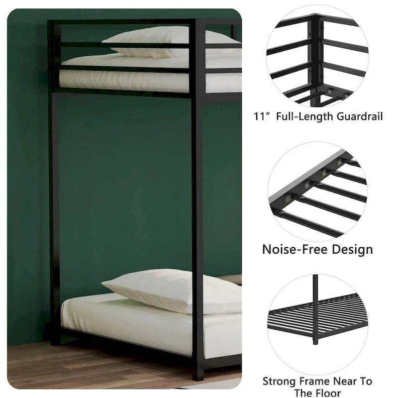 Lit superposé métallique double pour chambre à coucher