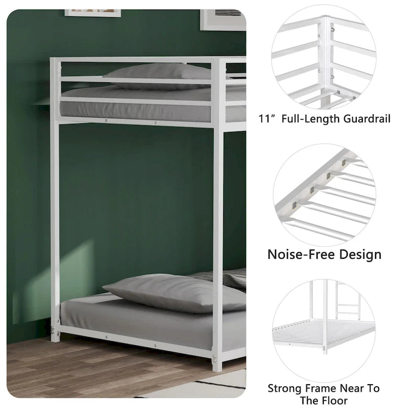 Lit superposé métallique double pour chambre à coucher