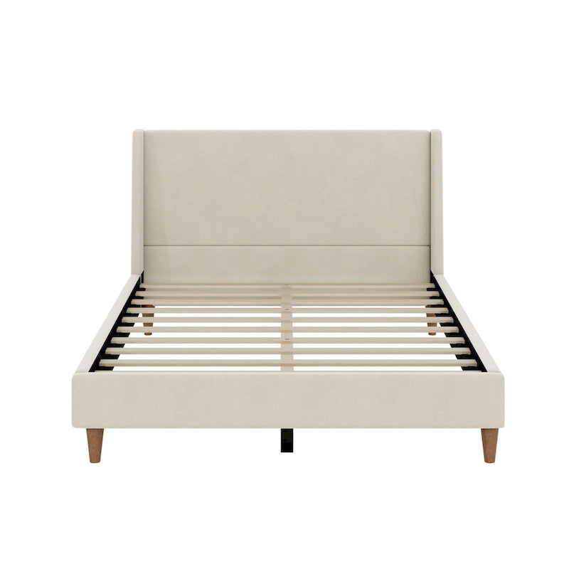 Lit plateforme moderne capitonné en bouclette par Harper&amp;Bright Designs