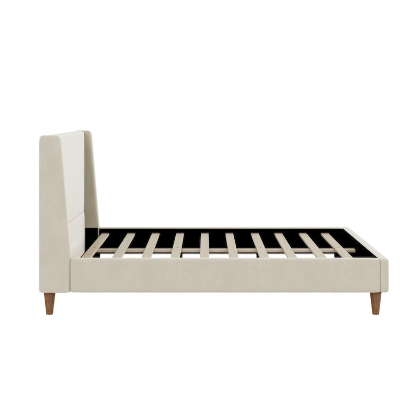 Lit plateforme moderne capitonné en bouclette par Harper&amp;Bright Designs