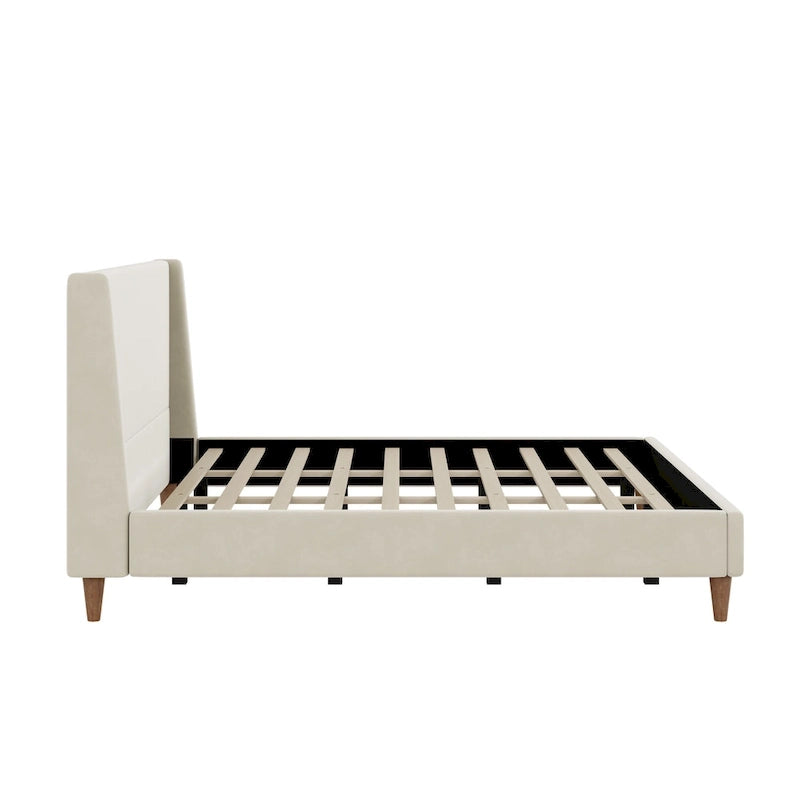 Lit plateforme moderne capitonné en bouclette par Harper&amp;Bright Designs