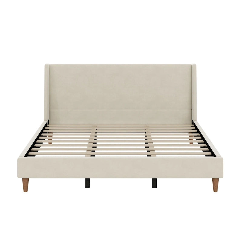 Lit plateforme moderne capitonné en bouclette par Harper&amp;Bright Designs
