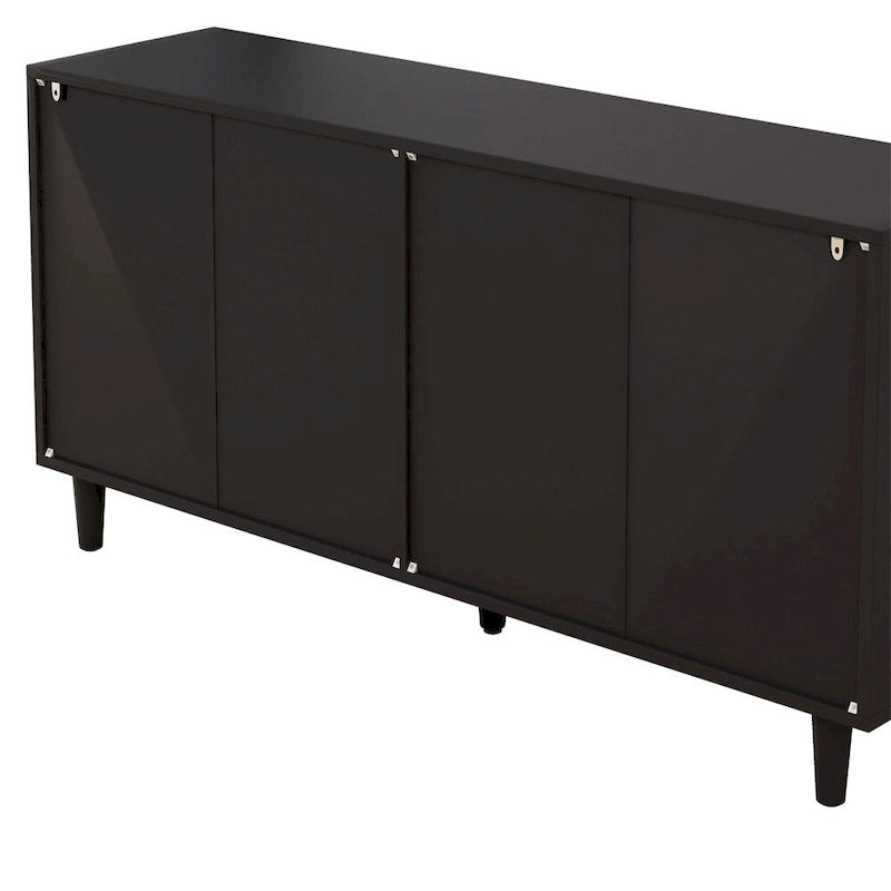 Armoire de rangement en rotin de 59 pouces avec 6 tiroirs et pieds en bois