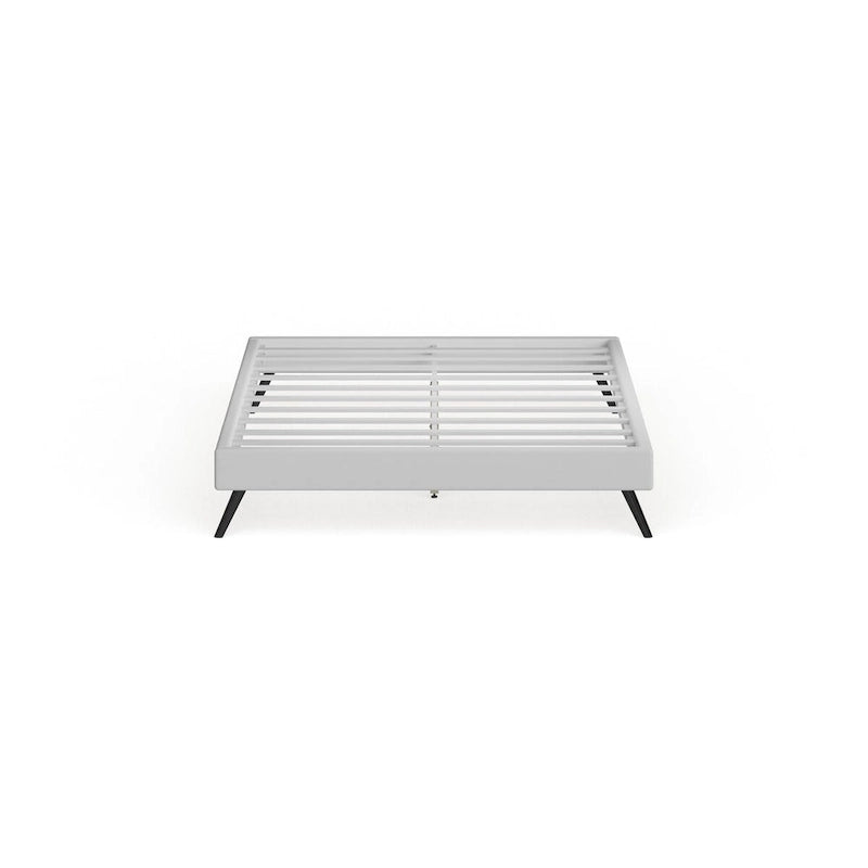 Lit plateforme Carson Carrington Storfors en bois blanc, format Queen, avec pieds ronds évasés