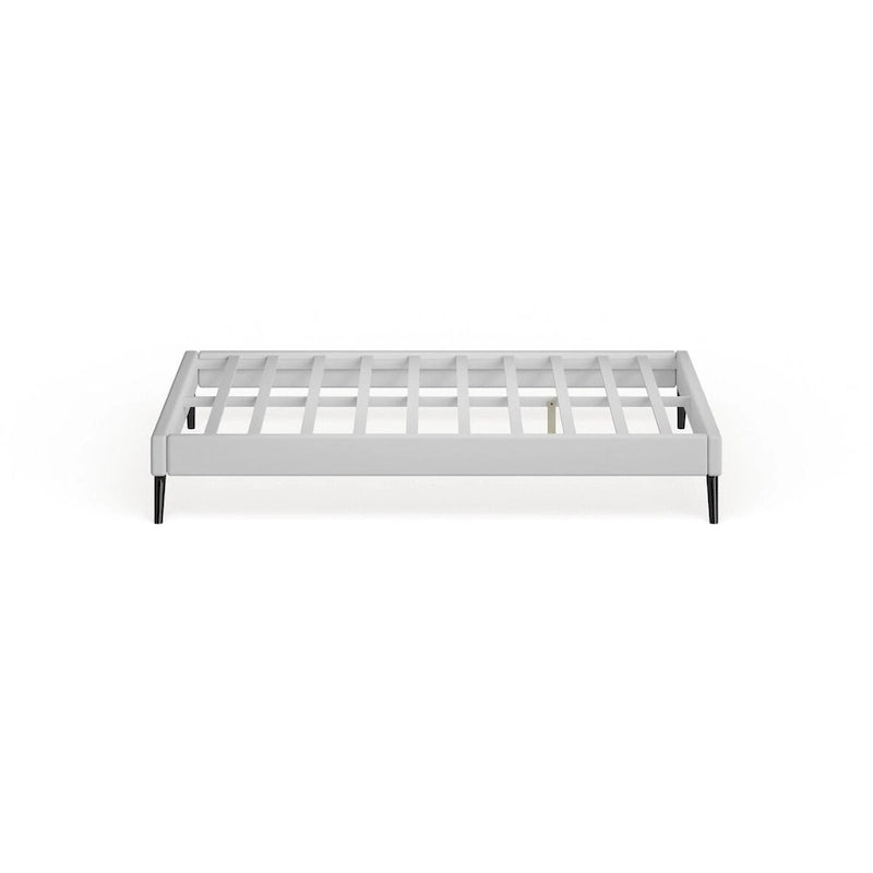 Lit plateforme Carson Carrington Storfors en bois blanc, format Queen, avec pieds ronds évasés