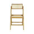 Chaise pliante Olivier vintage en bois et rotin, dossier réglable (lot de 2), par JONATHAN Y.