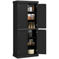 Meuble de rangement de cuisine 72,5 cm, armoire de cuisine autoportante avec 4 portes et étagères réglables pour salle à manger, MDF