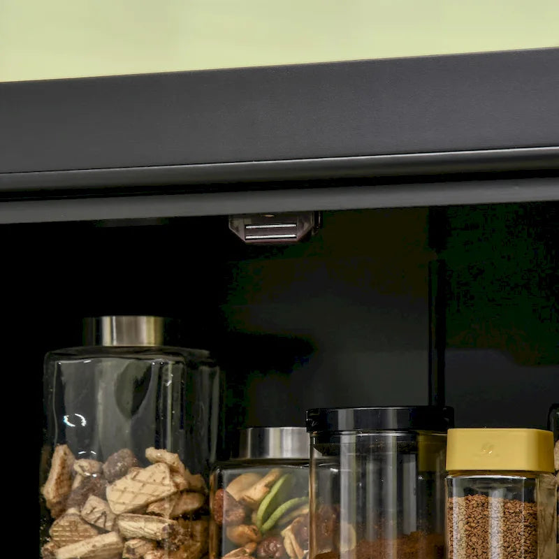 Meuble de rangement de cuisine 72,5 cm, armoire de cuisine autoportante avec 4 portes et étagères réglables pour salle à manger, MDF