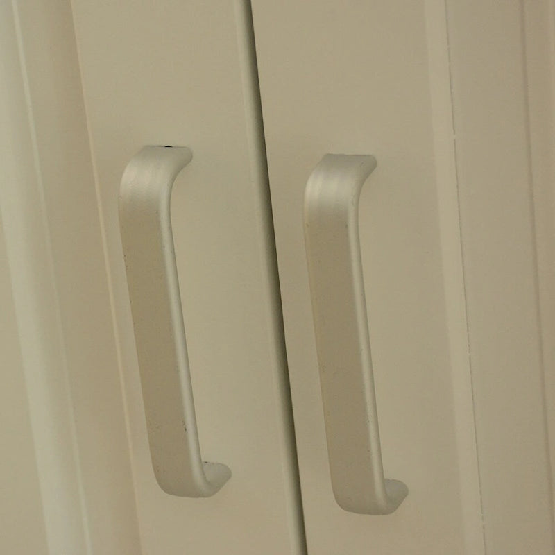 Îlot de cuisine et desserte, plateau en bois d'hévéa, grande étagère réglable à l'intérieur du placard pour différents ustensiles.