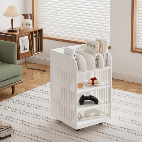 Chariot de cuisine à 4 niveaux avec étagère à épices et roulettes verrouillables