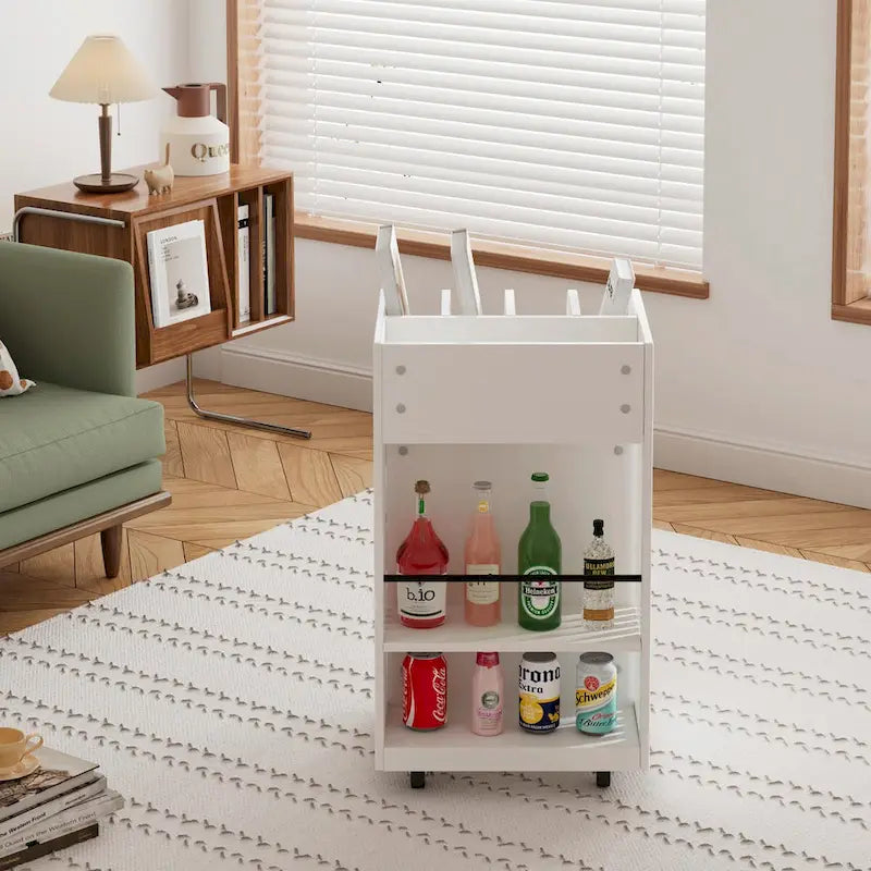 Chariot de cuisine à 4 niveaux avec étagère à épices et roulettes verrouillables