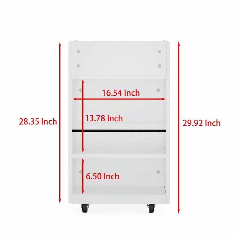 Chariot de cuisine à 4 niveaux avec étagère à épices et roulettes verrouillables