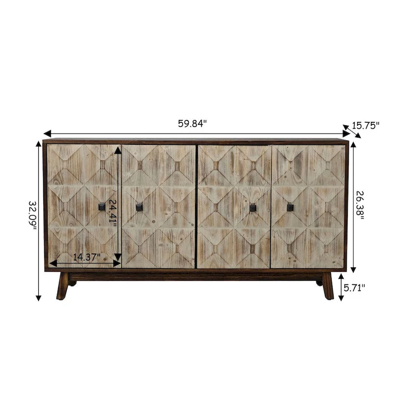 Buffet vintage à 4 portes, 59,84 €, buffet autoportant