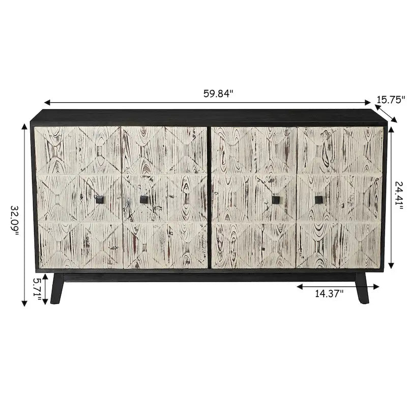 Buffet vintage à 4 portes, 59,84 €, buffet autoportant