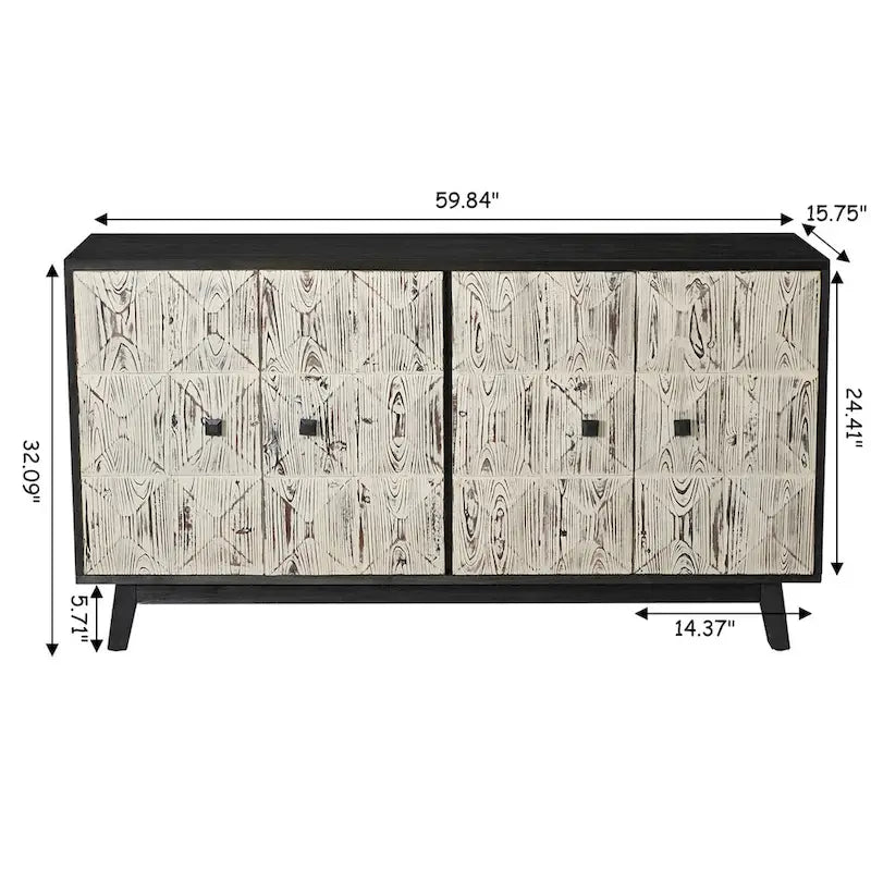 Buffet vintage à 4 portes, 59,84 €, buffet autoportant