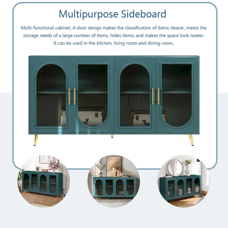 Meuble TV en bois avec armoire de rangement et étagères réglables