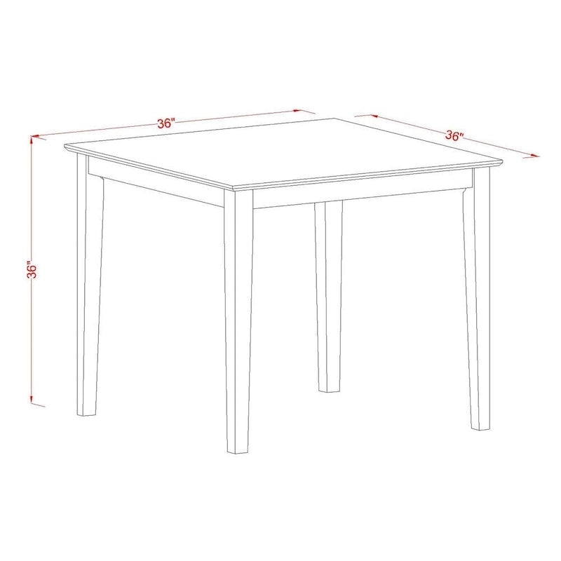 Ensemble de comptoir 5 pièces East West Furniture - une table carrée et 4 chaises, acajou (type d'assise au choix)