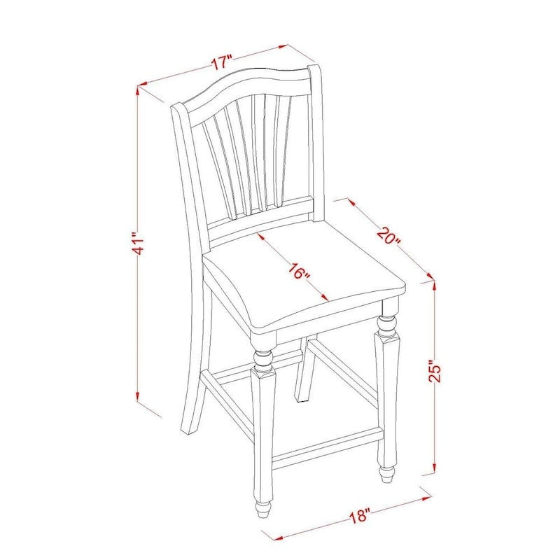 Ensemble de comptoir 5 pièces East West Furniture - une table carrée et 4 chaises, acajou (type d'assise au choix)