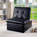 Fauteuil d'appoint Kathleen contemporain en similicuir capitonné et réglable de Porch &amp; Den