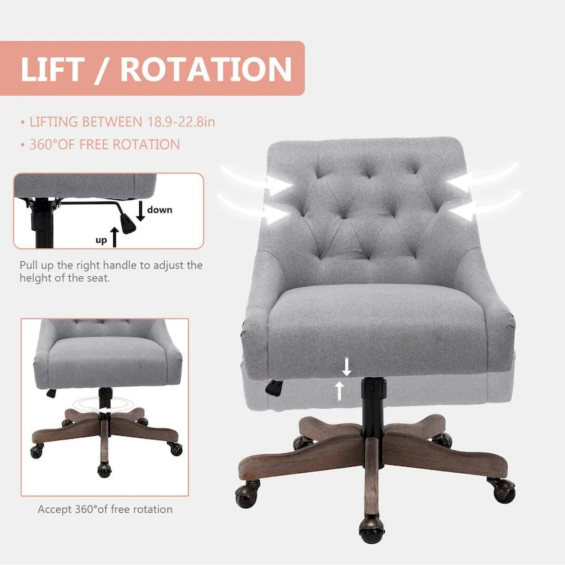 Fauteuil pivotant à 360 degrés et coque réglable pour salon