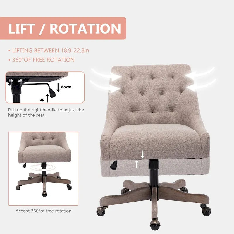 Fauteuil pivotant à 360 degrés et coque réglable pour salon