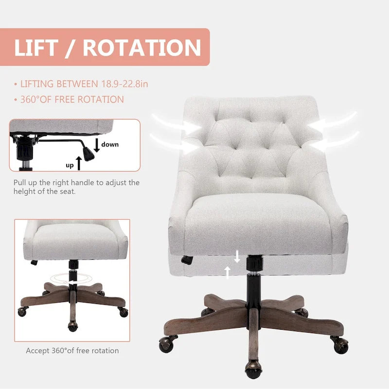 Fauteuil pivotant à 360 degrés et coque réglable pour salon