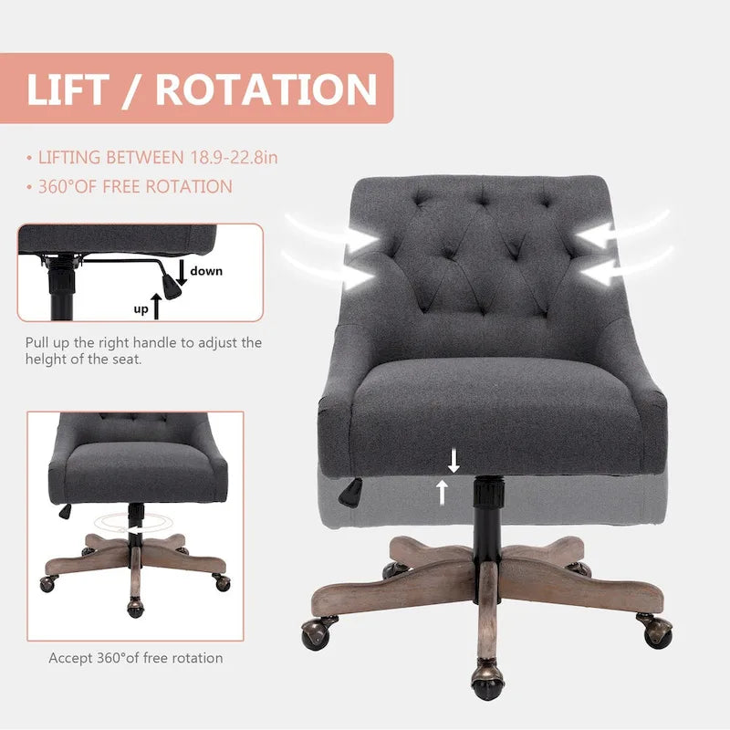 Fauteuil pivotant à 360 degrés et coque réglable pour salon