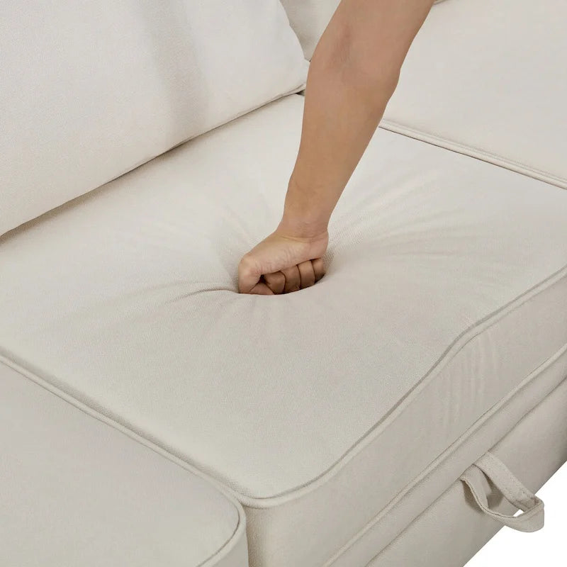 Canapé d'angle modulaire moderne en forme de U, canapé-lit convertible avec méridienne réversible pour salon, siège de rangement, 6 pièces