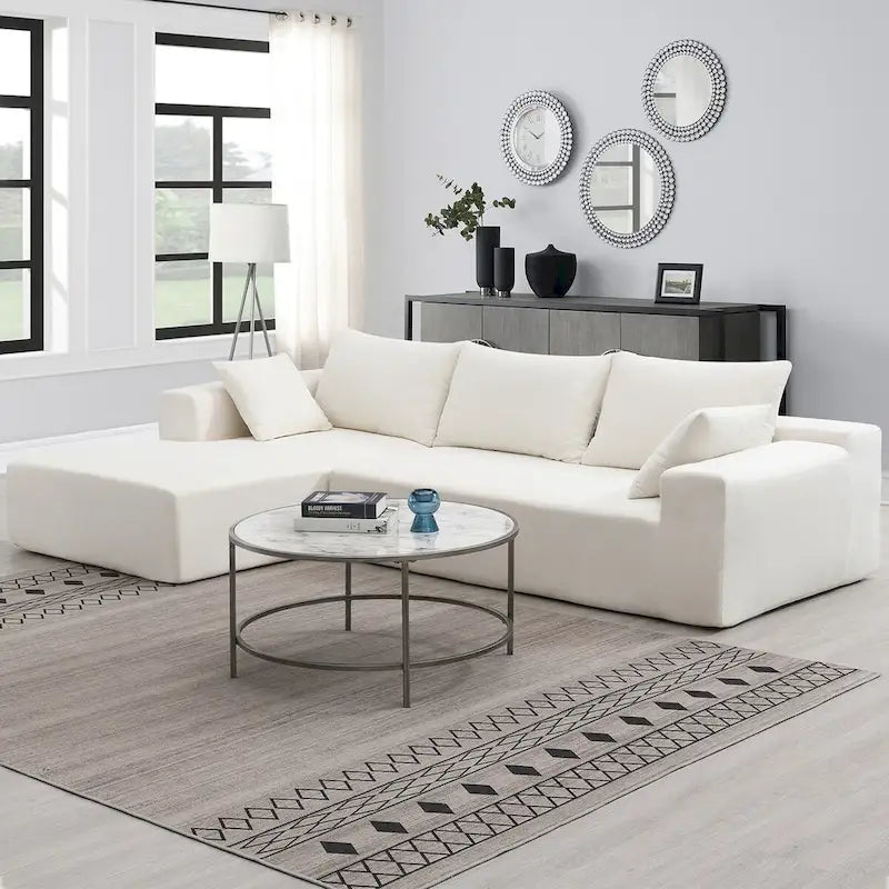 109*68 L-Shape Modular Sectional Living Room Sofa Set Couch Upholstered Sleeper Sofa Free Combination
