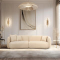 Canapé rectangulaire incurvé 4 places Sagebrook Home, style moderne neutre - 117 x 49 x 31