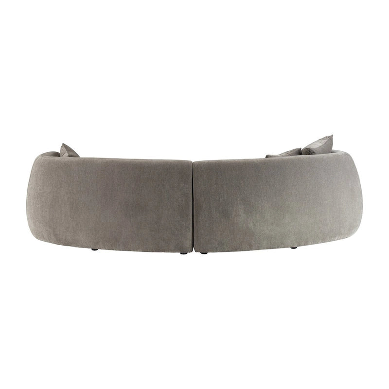 Canapé rectangulaire incurvé 4 places Sagebrook Home, style moderne neutre - 117 x 49 x 31