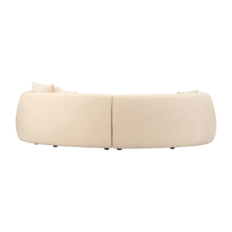 Canapé rectangulaire incurvé 4 places Sagebrook Home, style moderne neutre - 117 x 49 x 31