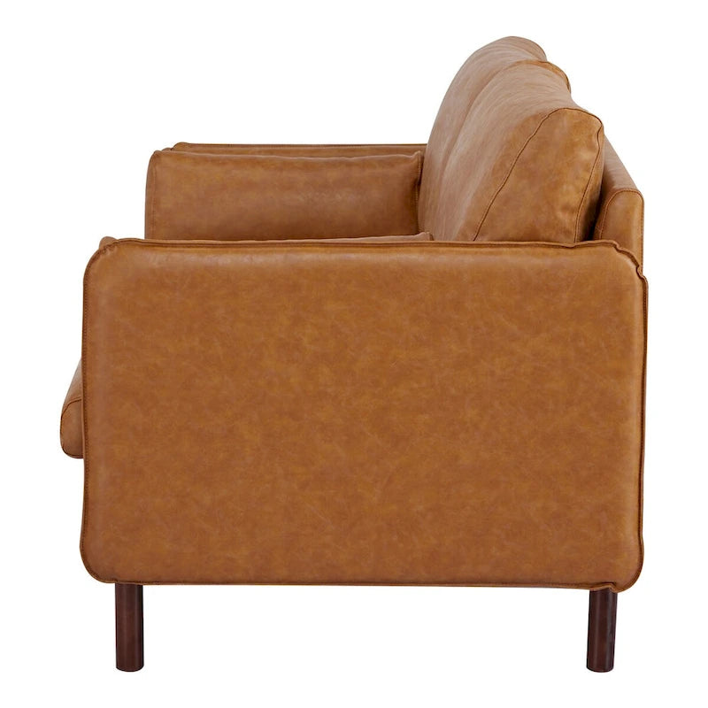 Canapé deux places moderne Yucca, en polyester/cuir végétalien - Comprend 2 coussins