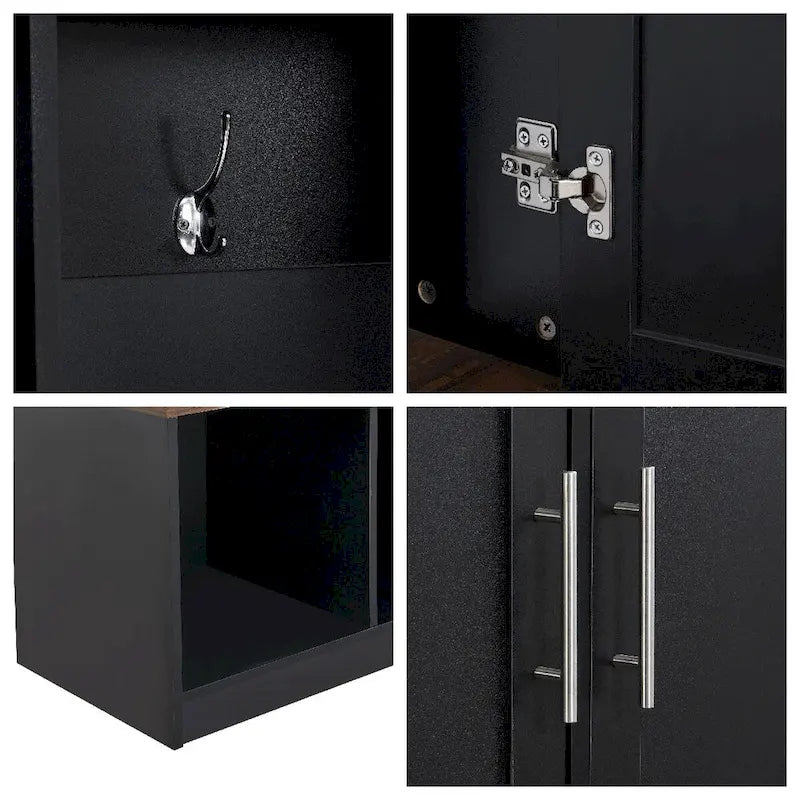 Porte-manteau multifonctionnel avec 4 crochets de suspension dissimulés, banc imitation bois