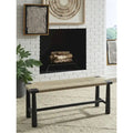 Signature Design by Ashley Acerman Black/Natural Accent Bench - 48.13 W x 16.13 D x 18 H
