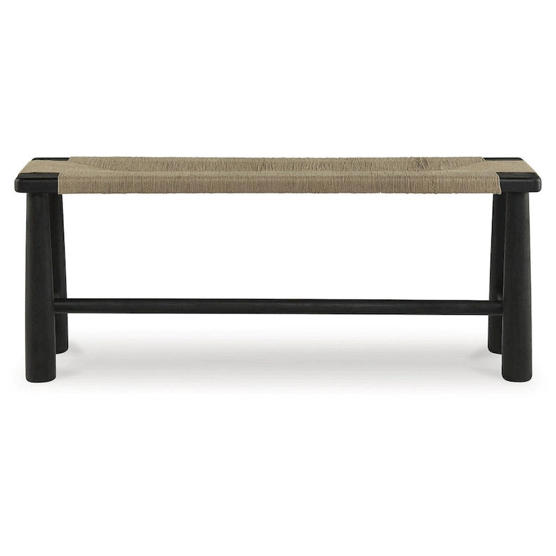 Banc d'appoint Signature Design by Ashley Acerman noir/naturel - 48,13 cm L x 16,13 cm P x 18 cm H