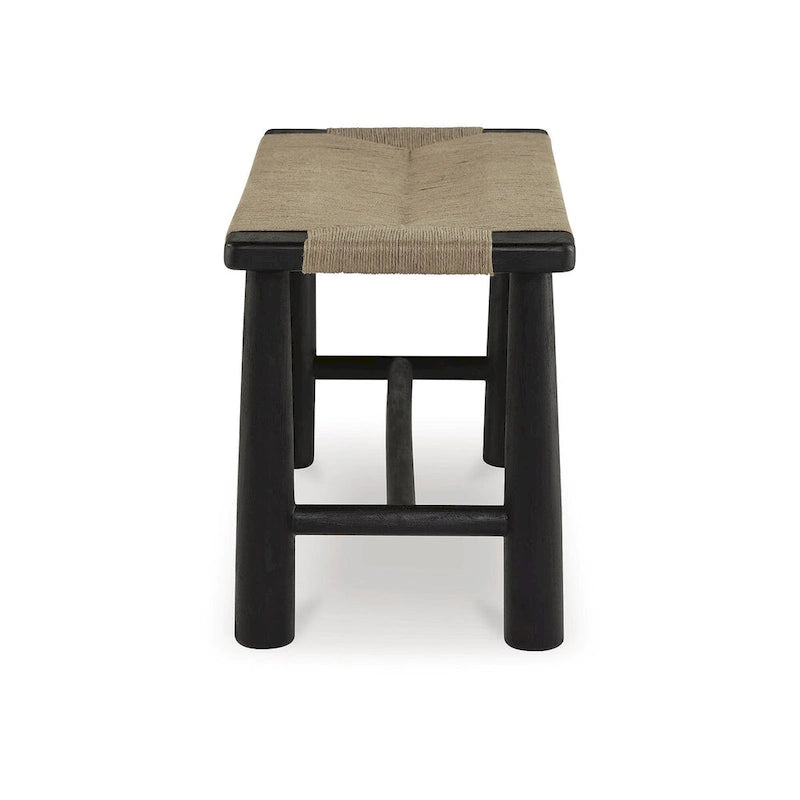 Banc d'appoint Signature Design by Ashley Acerman noir/naturel - 48,13 cm L x 16,13 cm P x 18 cm H