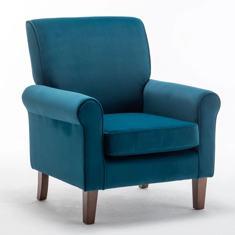 Fauteuil classique en velours Kentin