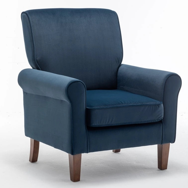 Fauteuil classique en velours Kentin