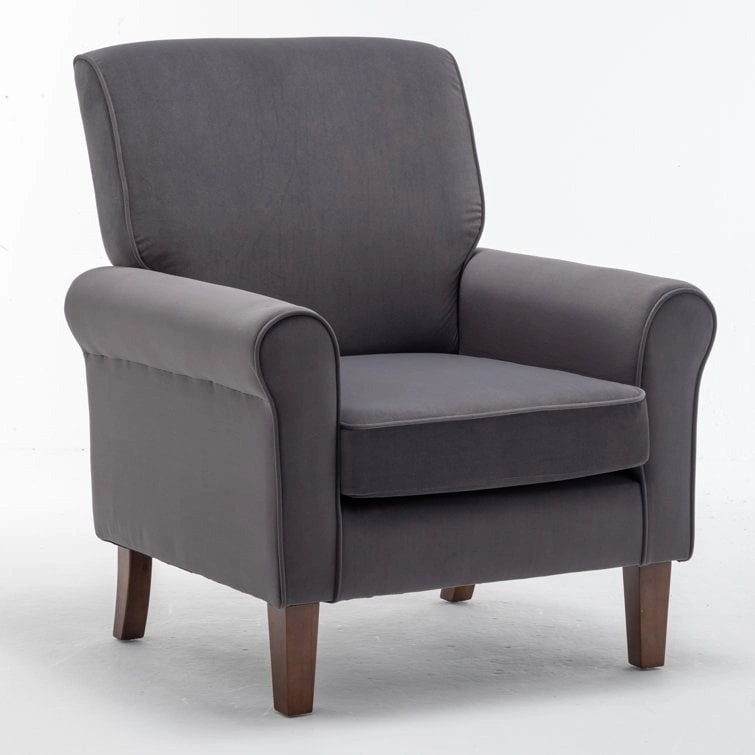 Fauteuil classique en velours Kentin