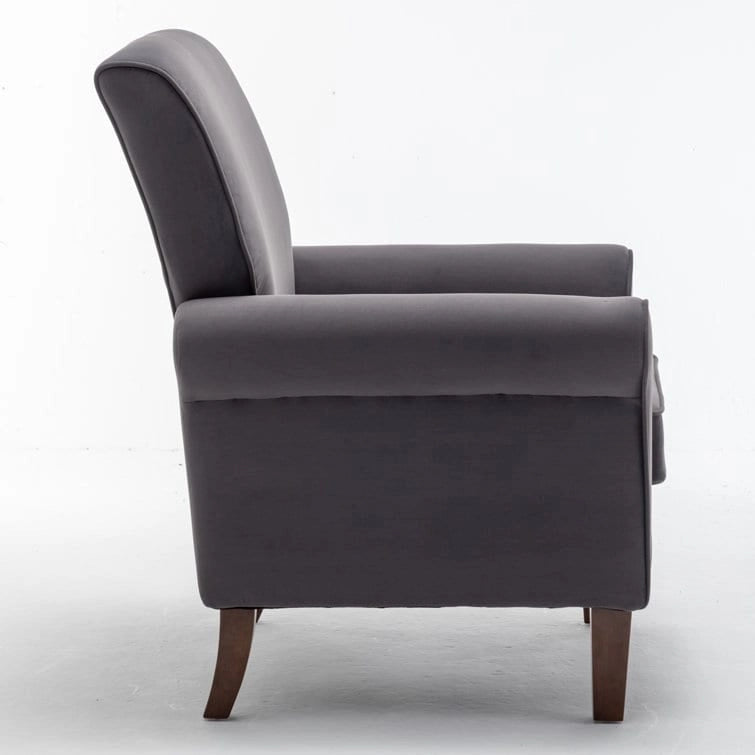 Fauteuil classique en velours Kentin