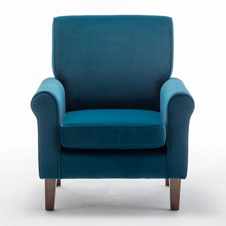 Fauteuil classique en velours Kentin