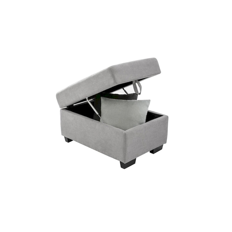 Canapé-lit d'angle en velours en forme de L de 222 cm (87,4 po), 5 places, avec 2 ports USB, pouf de rangement et accoudoir de rangement dissimulé.