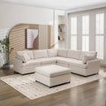 Grand canapé d'angle moderne en forme de U, avec poufs amovibles pour salon