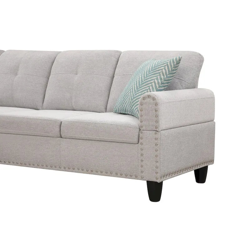Canapé d'angle gauche Alger 98 avec méridienne et pouf