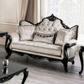 Canapé deux places Clarissa traditionnel de Furniture of America, avec dossier capitonné et coussin décoratif