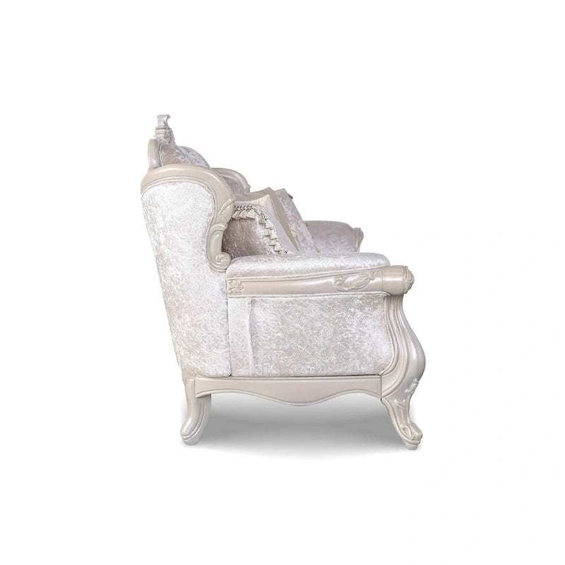 Canapé deux places Clarissa traditionnel de Furniture of America, avec dossier capitonné et coussin décoratif