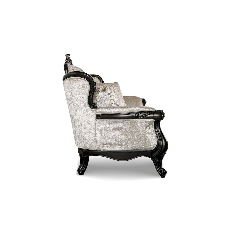 Canapé deux places Clarissa traditionnel de Furniture of America, avec dossier capitonné et coussin décoratif