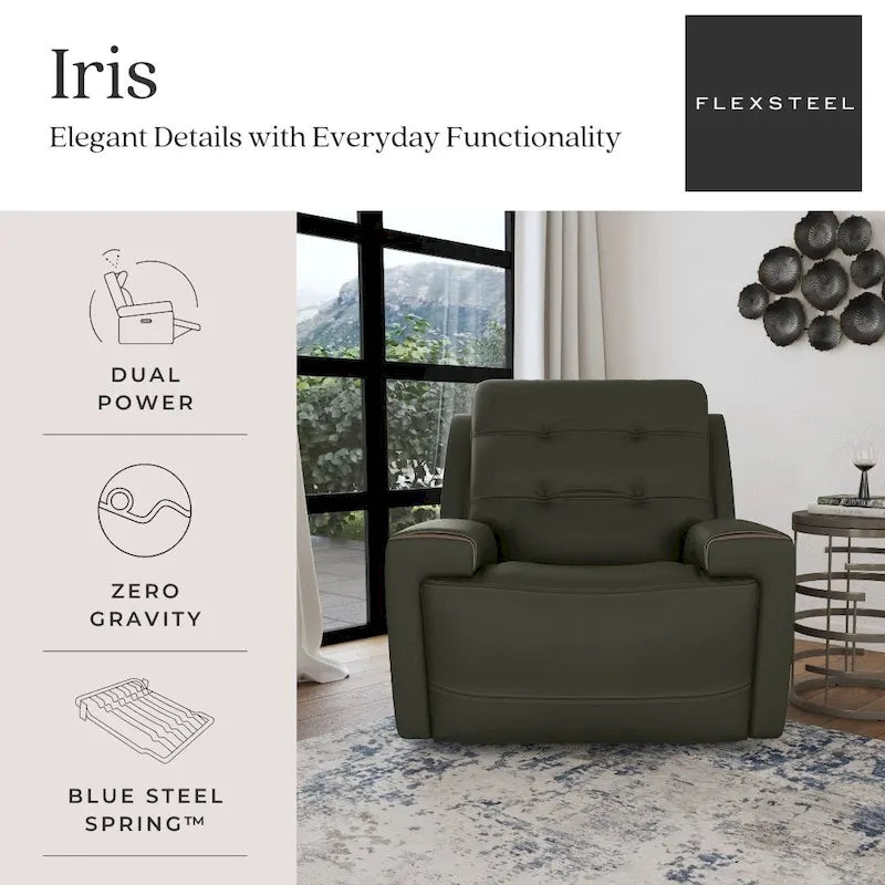 Fauteuil inclinable électrique Iris avec appui-tête électrique de Flexsteel